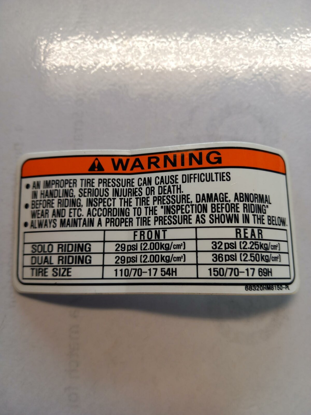 Hyosung Chain Case Label - Image 1