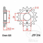 Front sprocket JTF314-16