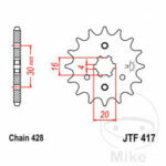JTF417.16 front sprocket - Image 2