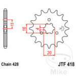 JTF418.14 front sprocket - Image 3