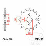JTF422.12 front sprocket - Image 2