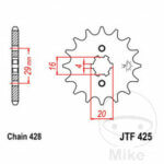 JTF425.15 front sprocket - Image 2