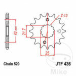 JTF436.14 front sprocket - Image 2